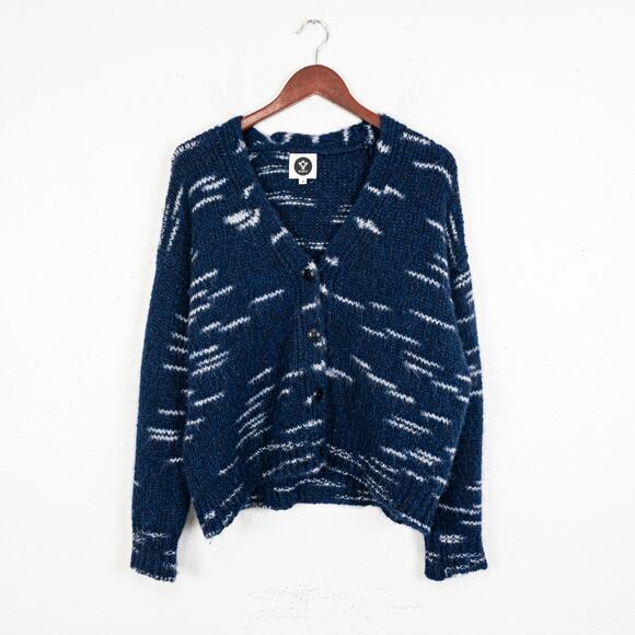 BSBEE the Scotland Cardigan Navy Baby Alpaca wool blend Sz Small - Picture 2 of 11